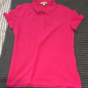 Authentic Burberry Bright Pink Polo Shirt Size S